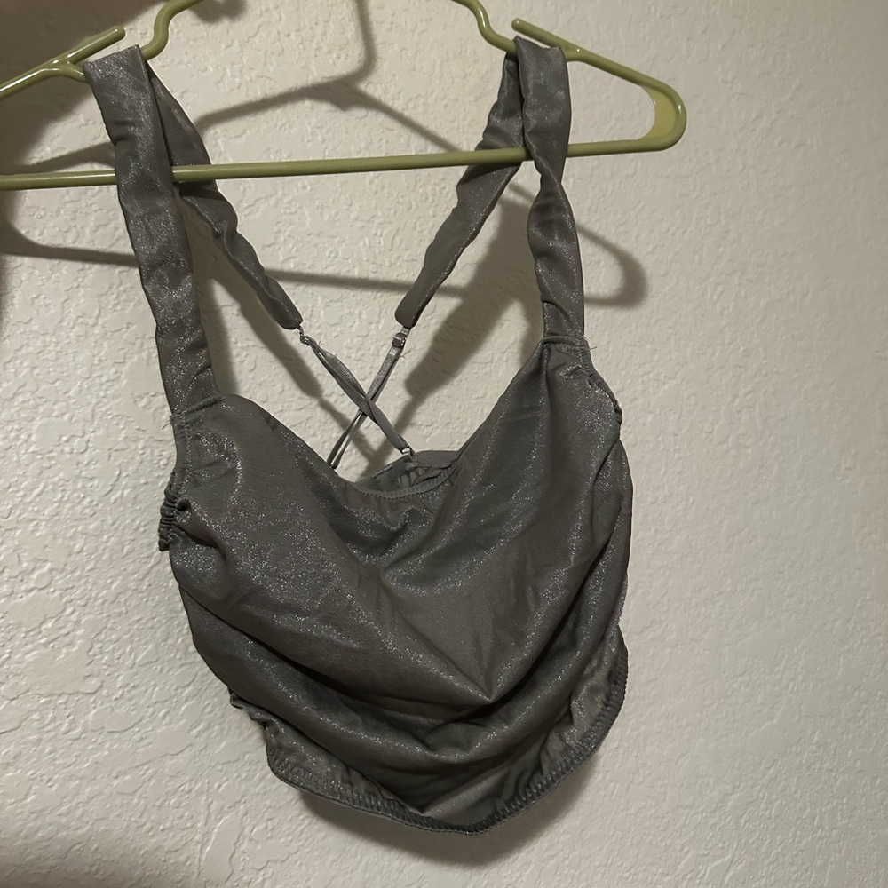 Urban Outfitters Silver Sparkly Wire Support Top